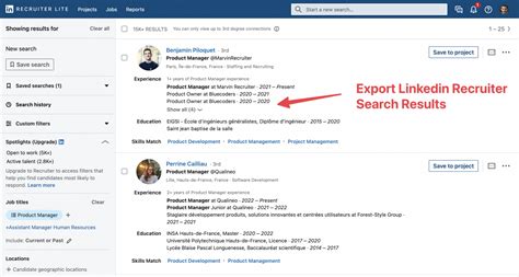 export linkedin search results to excel